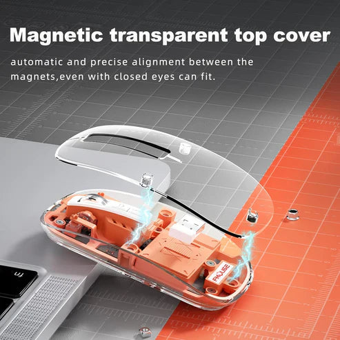 Transparent Wireless + Bluetooth Dual-Mode Rechargeable Mouse