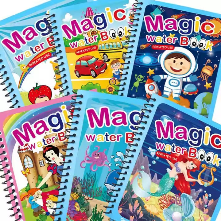 🎨 Magic Water Book Painting Drawing Coloring Board Book with Magic Water Pen